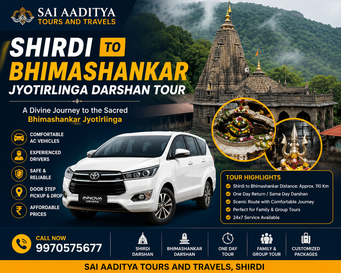 Shirdi to Bhimashankar Jyotirlinga Tour Package
